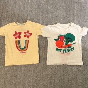 Patagonia Kids Tees - Yellow and White with Fun Graphics